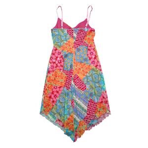 Vintage Y2K California Concepts Colorful Patchwork Slip Dress Medium